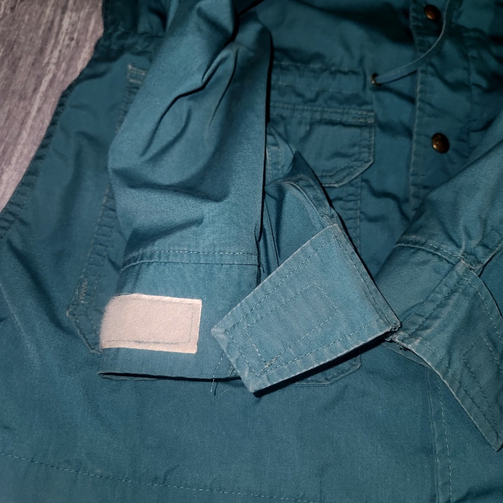Vintage Woolrich Woman Green Field Jacket Wool Lined Barn Coat Size M - Picture 9 of 13